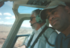 Bob & the Helicopter Pilot flying over the Hoover Dam